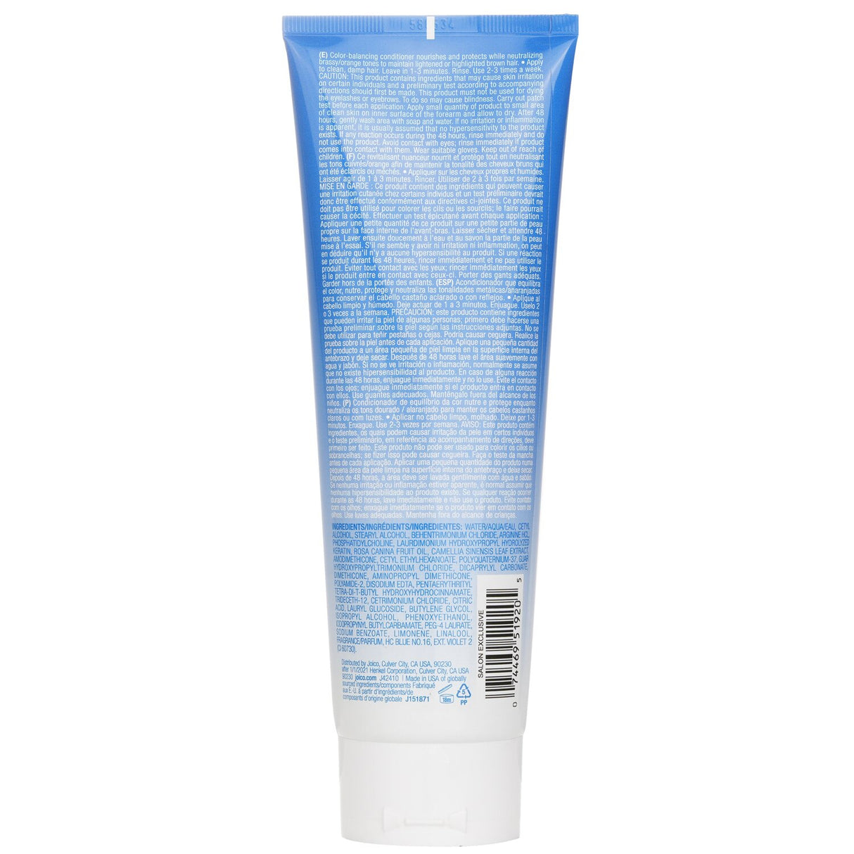 Joico Color Balance Blue Conditioner (Eliminates Brassy/Orange Tones in Lightene