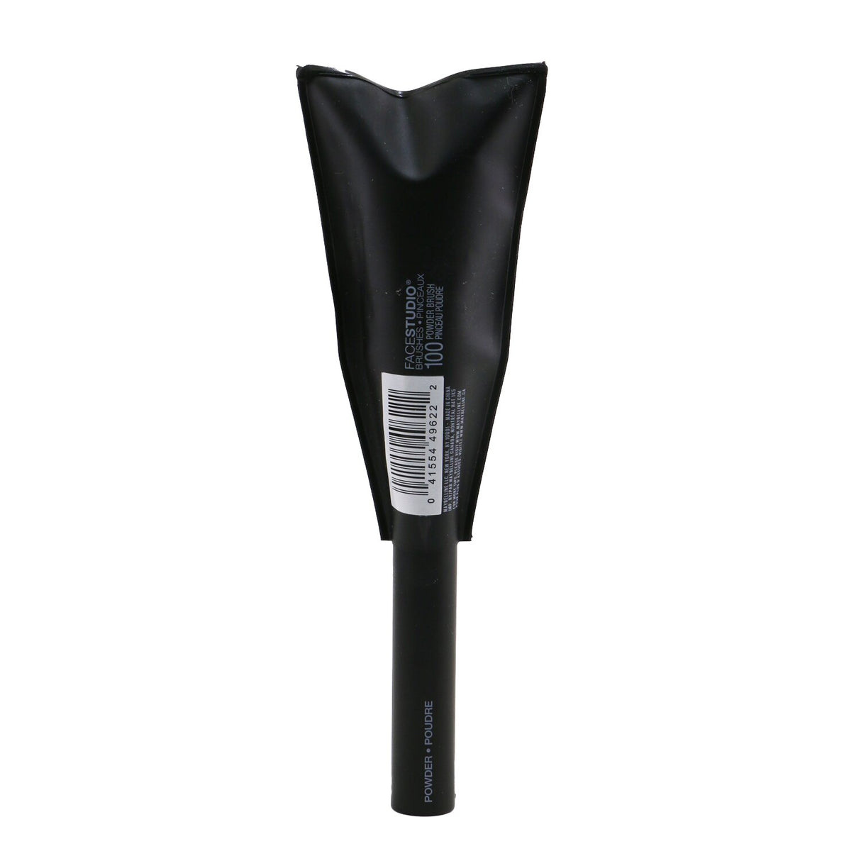 Angled powder brush by Maybelline for flawless makeup application, made with soft fibers for enduring shape retention.