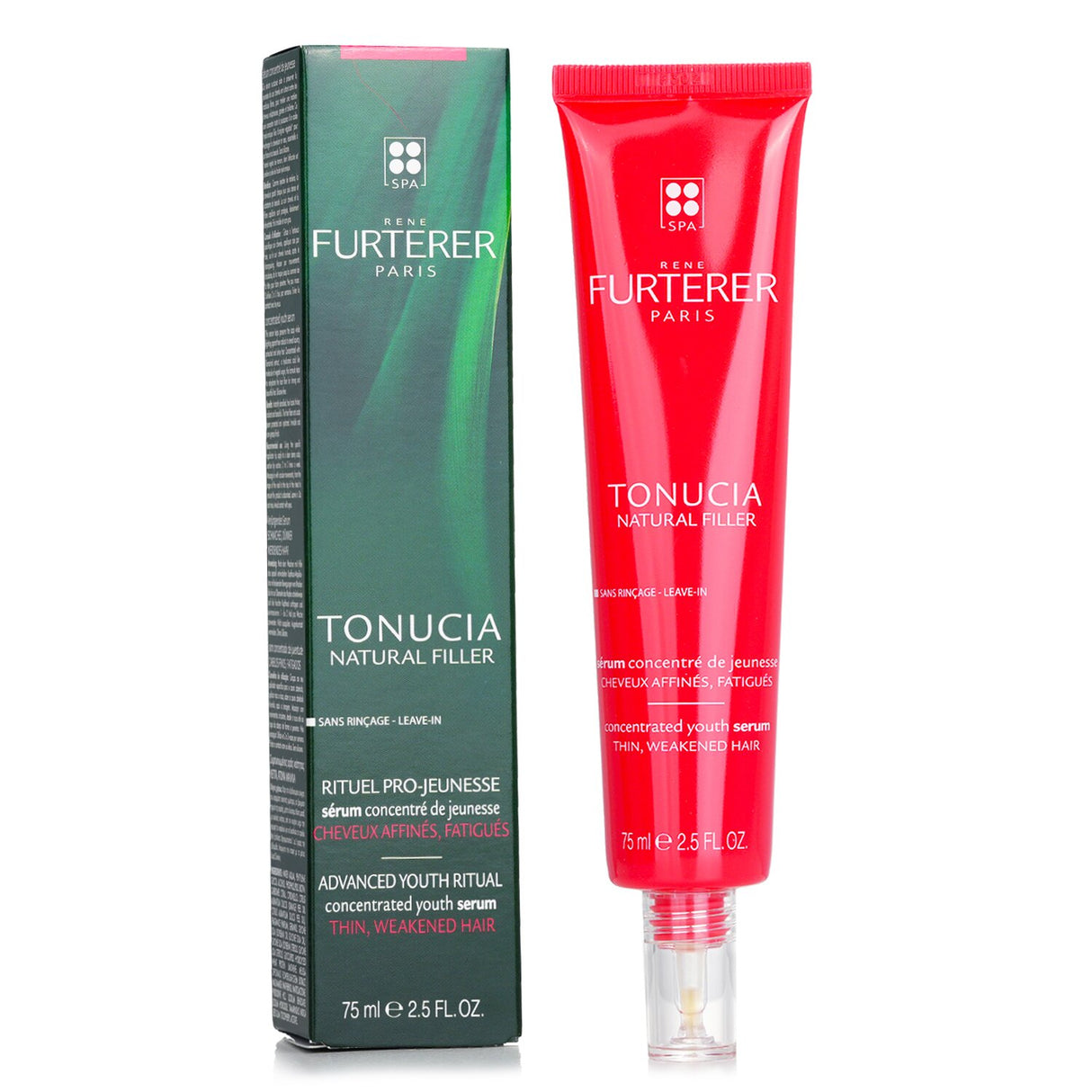 Rene Furterer's Tonucia Youth Serum for thin, weakened hair, featuring 95% natural ingredients for instant revitalization.