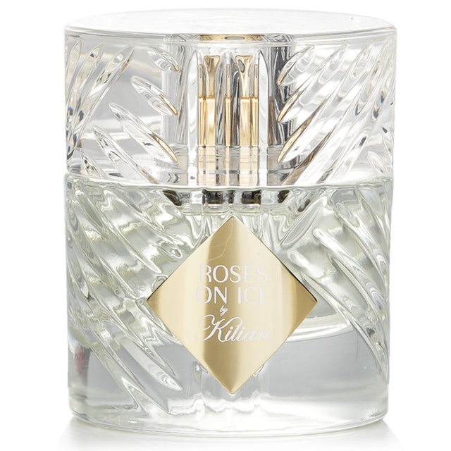 Kilian Roses On Ice Eau De Parfum Spray 50ml, a fresh and spicy unisex fragrance with notes of cucumber, rose, and sandalwood.