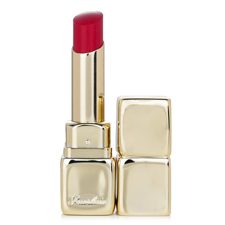 Guerlain KissKiss Shine Bloom Lip Colour #409 Fuchsia Flush, a hydrating lipstick with high shine and plumping effect.