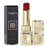 Guerlain KissKiss Shine Bloom Lip Colour #819 in Corolla Rouge, a vegan, high-shine lipstick with hydrating, natural ingredients.