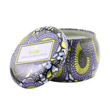 Mini tin candle in Apple Blue Clover scent with a luxurious design, featuring a coconut wax blend and a 25-hour burn time.