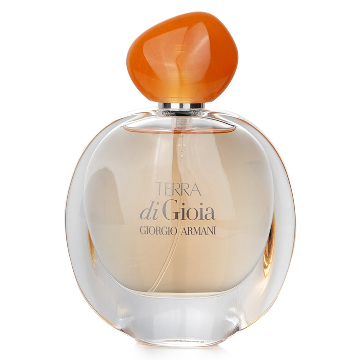 Amber floral perfume in a 50ml bottle, featuring notes of pear, mandarin, almond blossom, and musk; ideal for spring evenings.