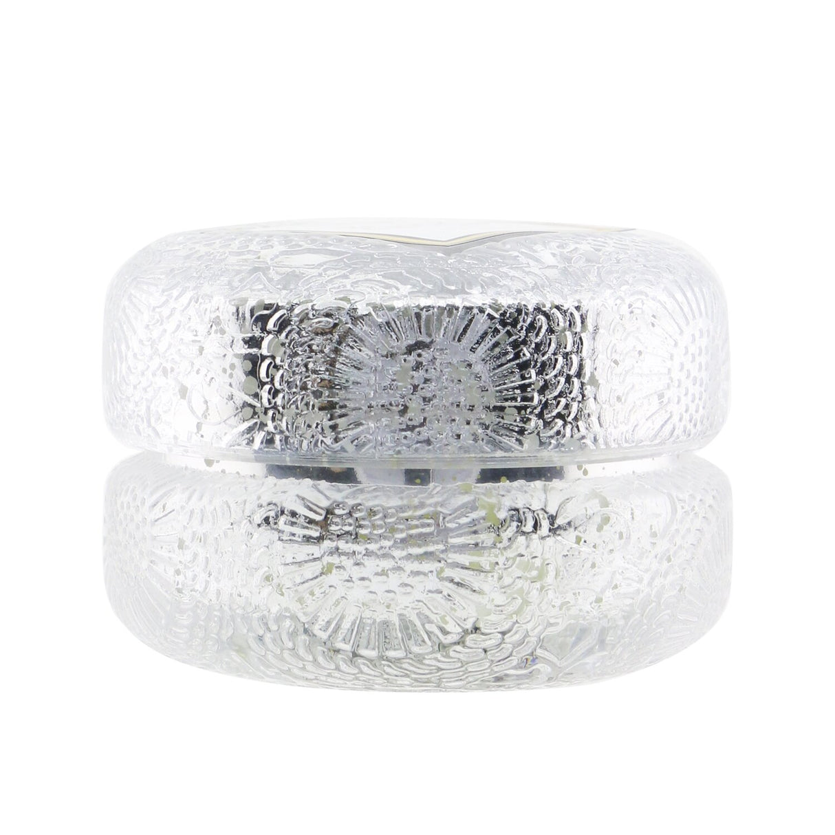 Elegant Voluspa Macaron Candle in Yashioka Gardenia, featuring coconut wax blend, floral scent, and unique 3D glass design.