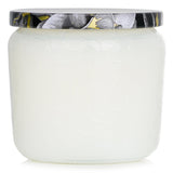 Voluspa Petite Jar Candle in Gardenia Colonia, eco-friendly, 35-hour burn time, elegant glass container with floral aroma.