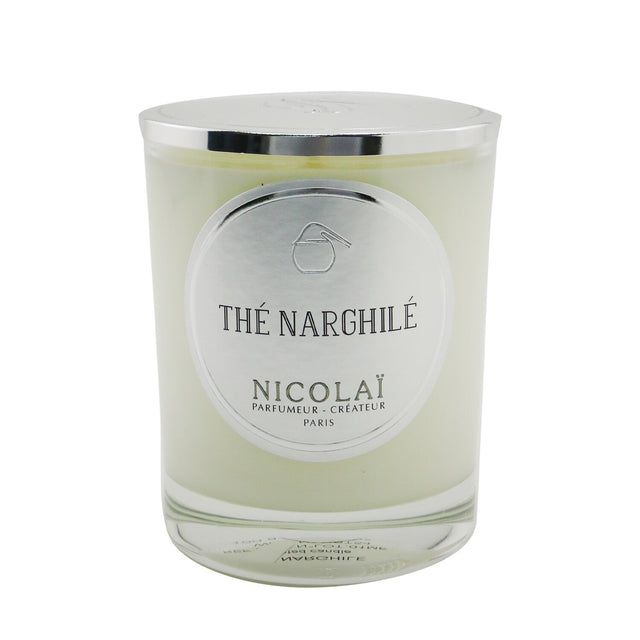 Nicolai Scented Candle - The Narghile in a stylish glass container, offering a rich aroma and 50 hours of burn time.