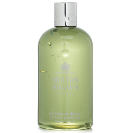 Vegan Lily & Magnolia Blossom bath gel in 300ml, gently cleanses and nourishes with floral notes and sandalwood.