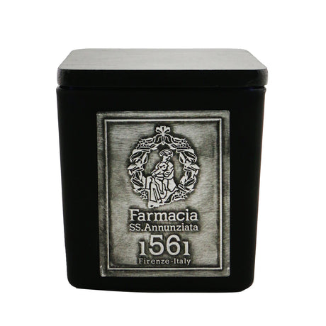 Luxurious handcrafted scented candle in elegant glass vase with wood wick, perfect for creating a warm ambiance.