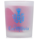 Elegant Carthusia scented candle in sandblasted glass, Frutto di Bacco fragrance, 70g, 20-hour burn time, crafted in Italy.