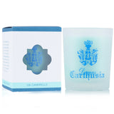Elegant Carthusia Scented Candle in sandblasted glass, offers a luxurious Mediterranean fragrance, burns for 20 hours.