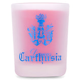 Elegant Carthusia scented candle in sandblasted glass, Gemme di Sole, offering 50-hour burn time and captivating aroma.