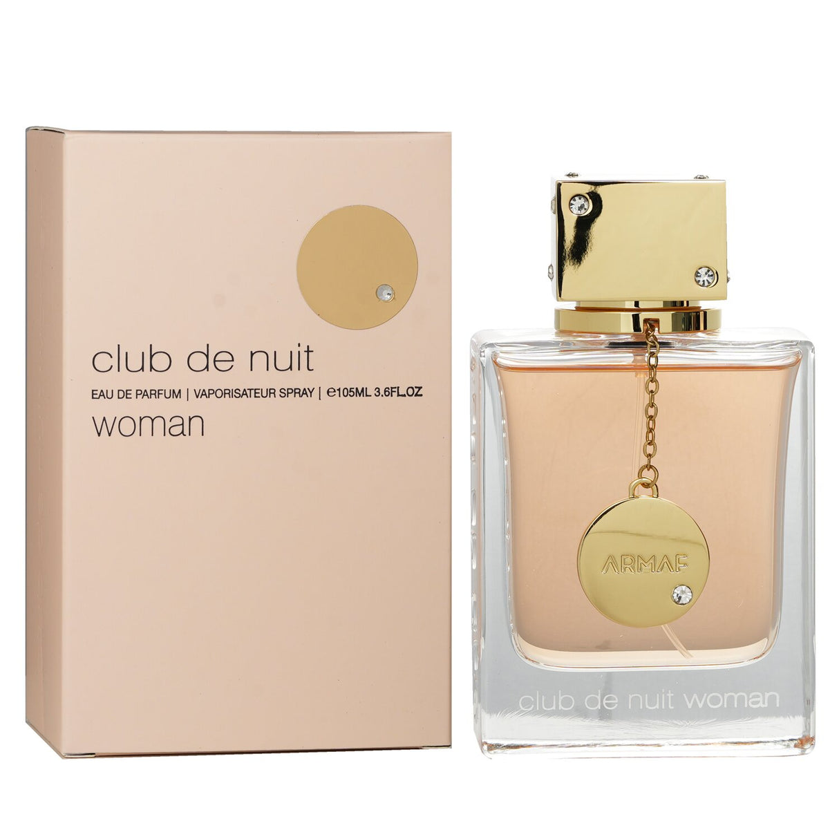 Elegant 105ml Armaf Club De Nuit Eau De Parfum features a floral fruity scent with notes of citrus, rose, and warm vanilla.