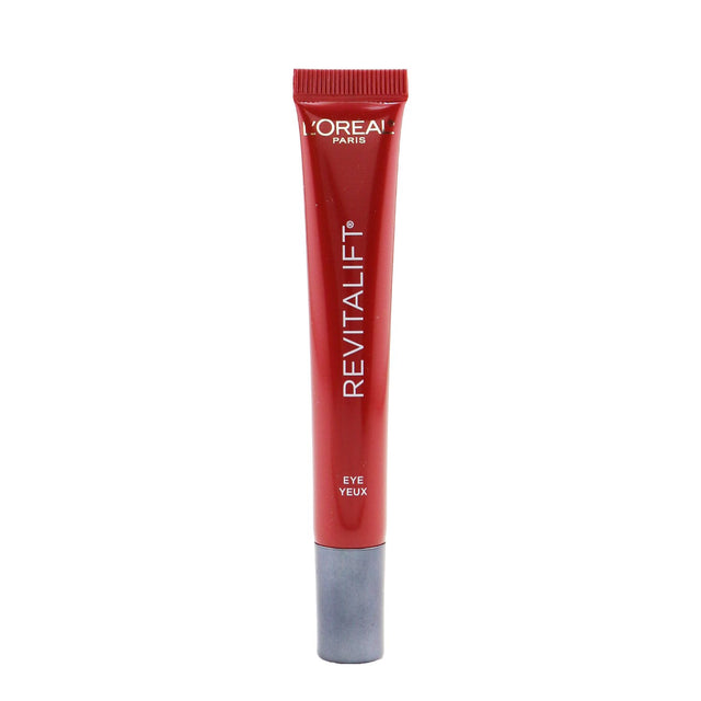 L'Oreal Revitalift Triple Power Eye Cream in 15ml, fights aging, reduces wrinkles, puffiness, and brightens dark circles.