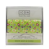 Millefiori - Icon Cuori & Fiori Car Air Freshener - White Mint & Tonka  - 1pc