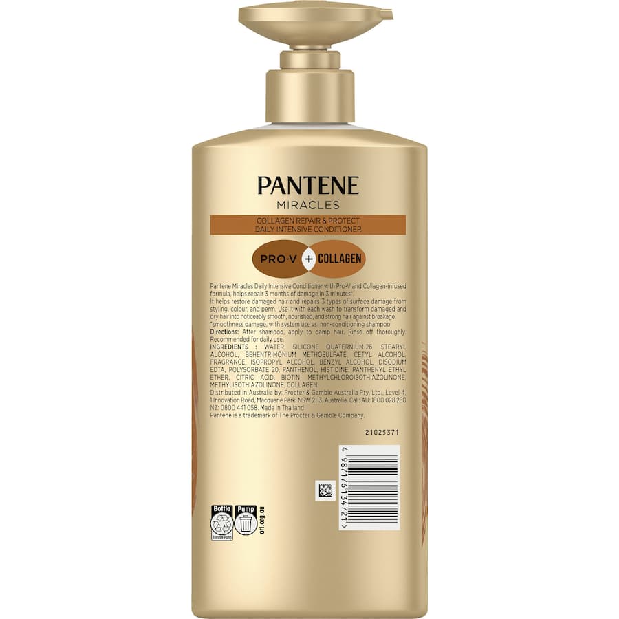 Pantene 3 Minute Miracle Conditioner Collagen Repair & Protect 600mL