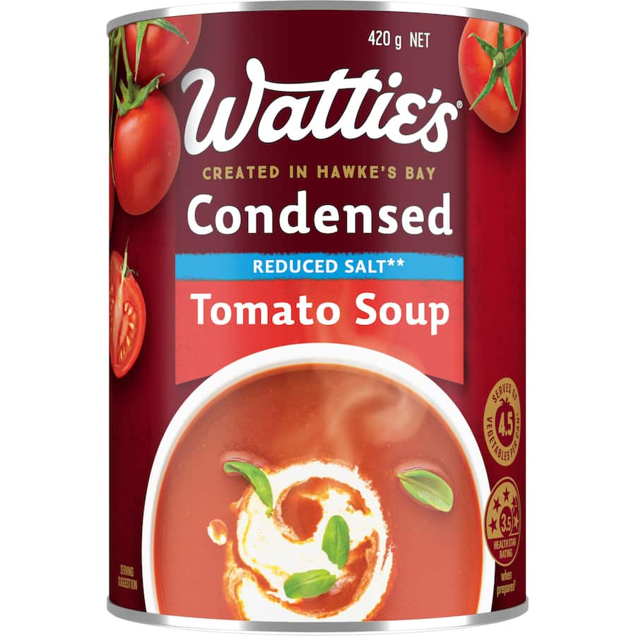 Wattie's Soup Tomato Reduced Salt Canned 420g