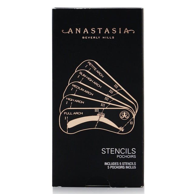 Anastasia Beverly Hills Eyebrow Stencils kit includes five flexible shapes for achieving perfect, symmetrical brows effortlessly.