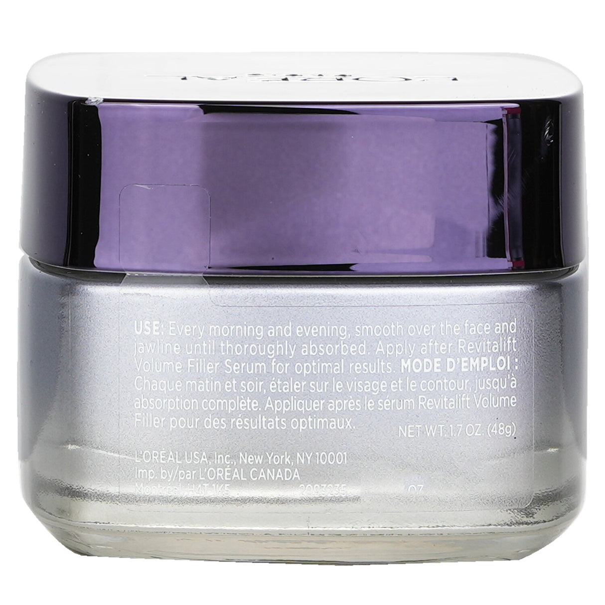 L'Oreal Revitalift Volume Filler Day Cream in a 48g jar, enriched with Hyaluronic Acid for youthful, plump skin.