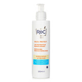 ROC Soleil-Protect Refreshing Skin Restoring Milk in a 200ml bottle, soothing after-sun care for hydrated, revitalized skin.