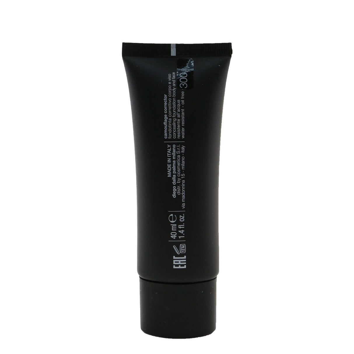 High-coverage liquid foundation for face and body, resists oil and sweat, enriched with Vitamin E for flawless skin.