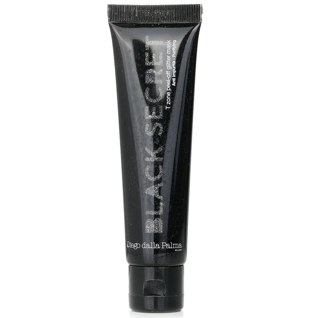 Black Secret T Zone Peel-Off Mask in 35ml, enriched with charcoal, diamond powder, and peony for detoxifying, illuminating skincare.