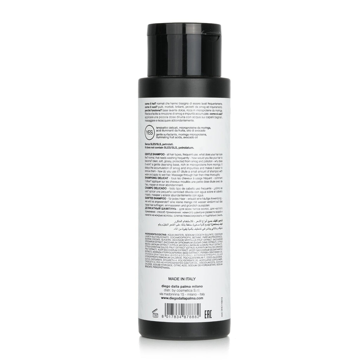 Diego Dalla Palma Ognidi Gentle Shampoo in a 400ml bottle for all hair types, enriched with natural ingredients for a revitalizing clean.