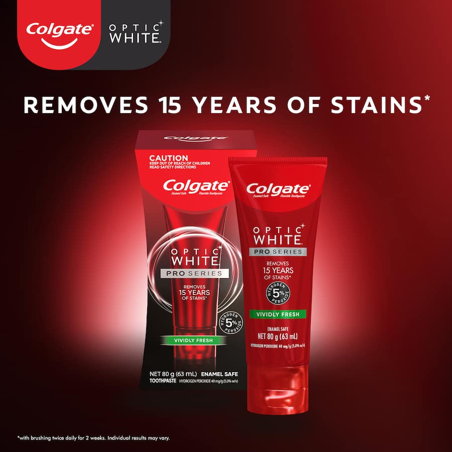Colgate Optic White Toothpaste Whitening Vividly Fresh Tube 80g