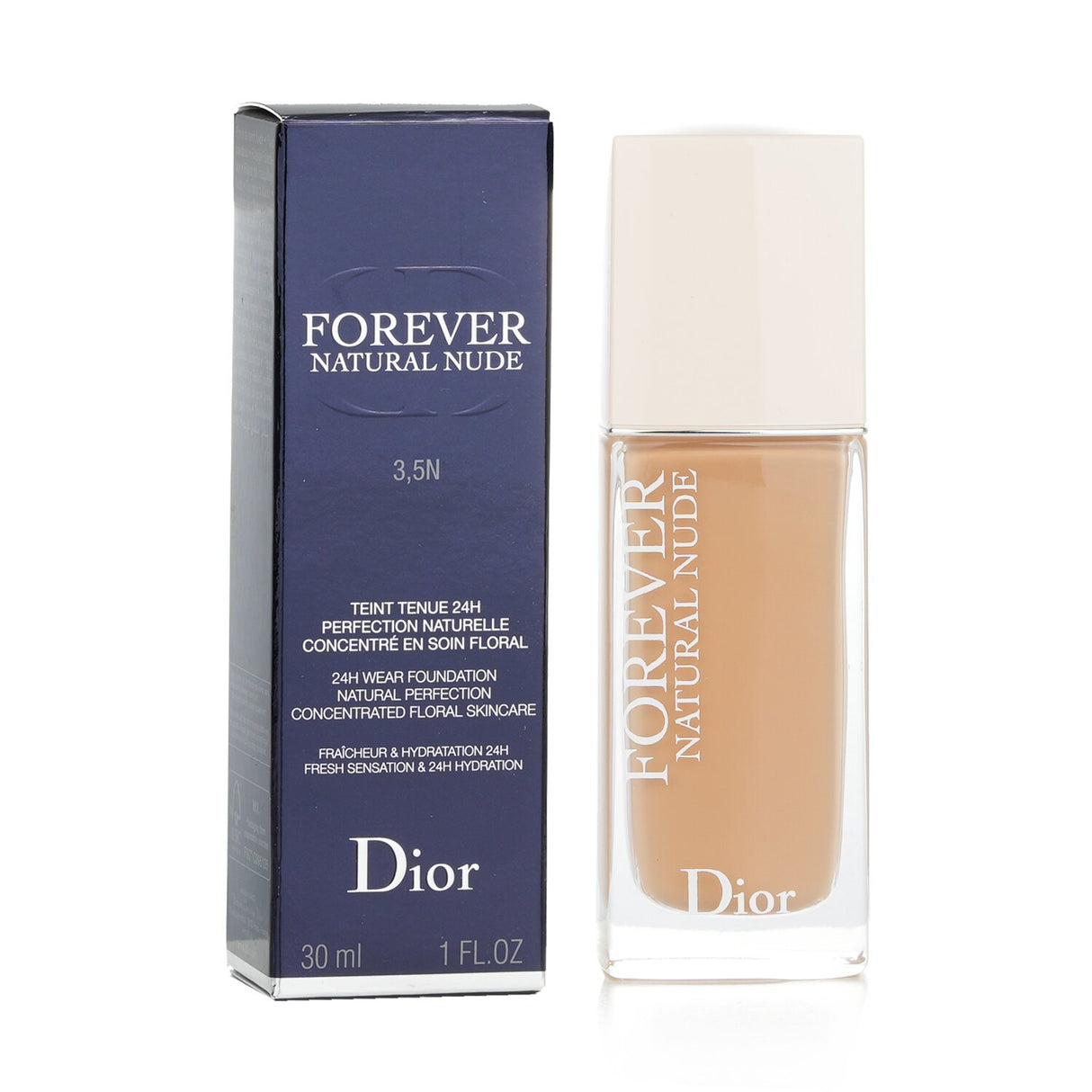 Christian Dior Dior Forever Natural Nude Foundation #3.5N Neutral, 24H wear, 96% natural, lightweight, radiant finish, for all skin types.