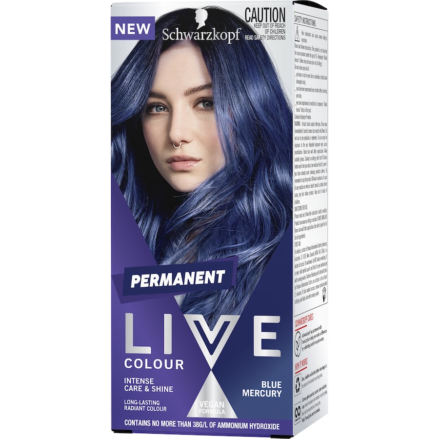Schwarzkopf Live Colour Permanent Hair Colour Blue Mercury