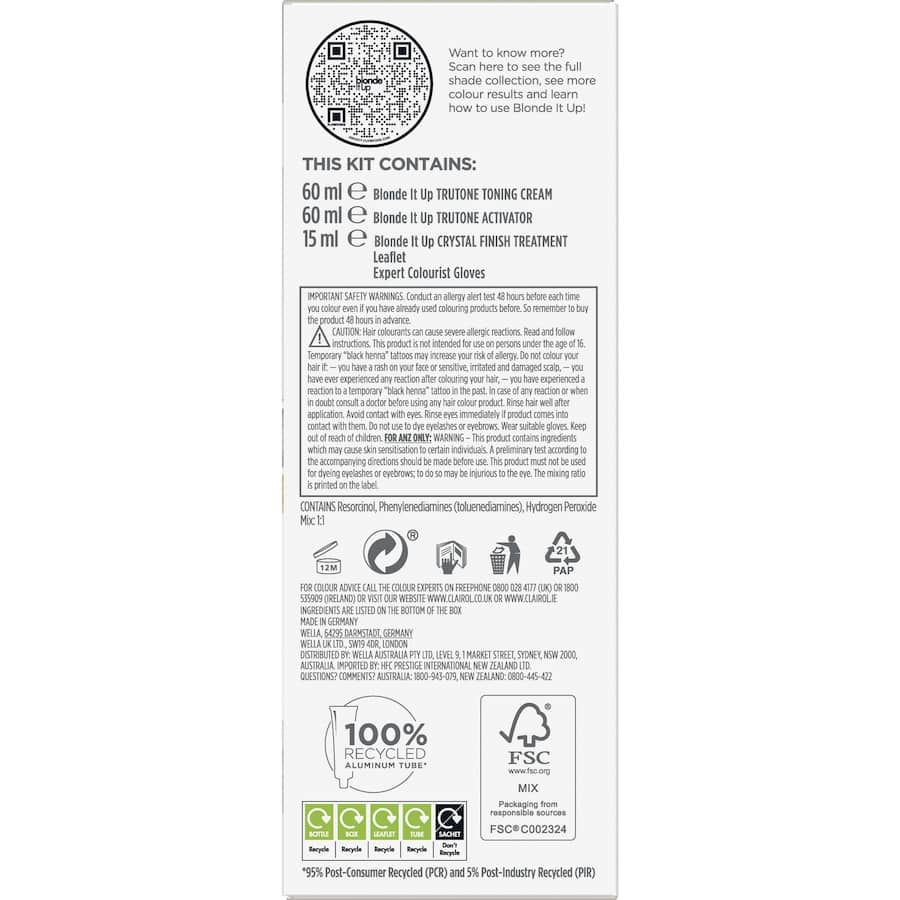 Clairol Blonde It Up Hair Colour Crystal Glow Radiant Opal 1pack