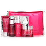 Estee Lauder Nutritious Super-Pomegranate Night Set includes hydrating cream, milky lotion, cleansing foam, and travel bags.