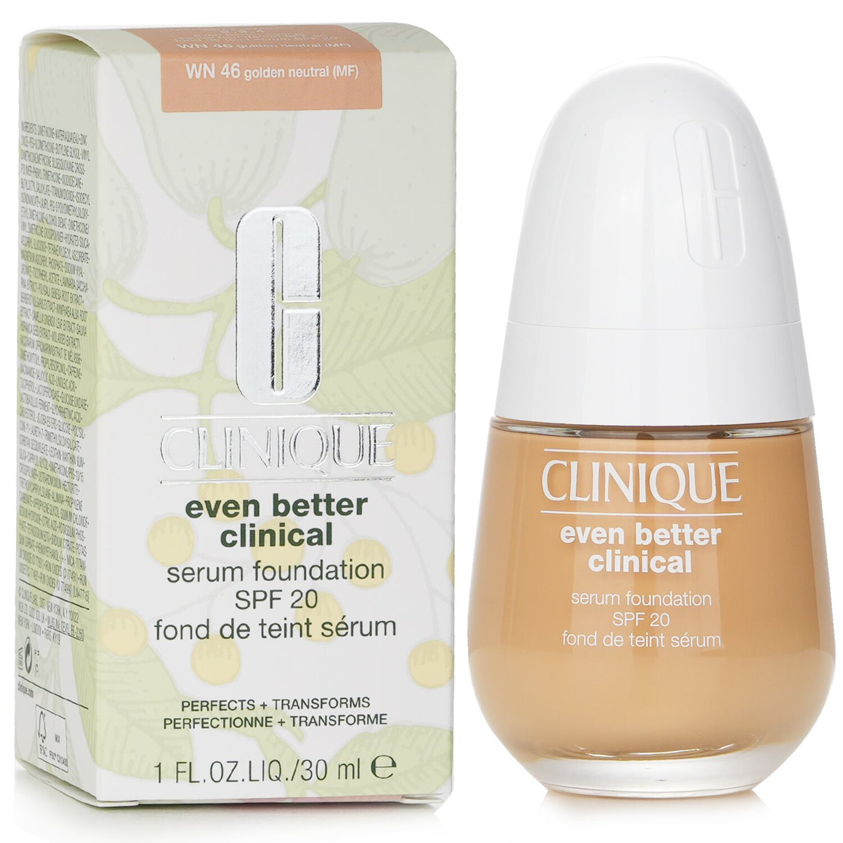 Clinique Even Better Clinical Serum Foundation SPF 20 in #WN 46 offers buildable coverage, hydration, and a weightless feel.