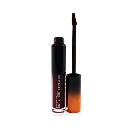Deep red MAC Love Me Liquid Lipcolour in #484, featuring a creamy formula, smooth application, and nourishing ingredients.
