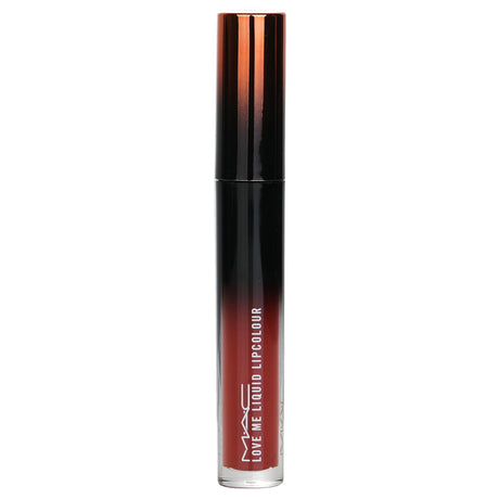 Hydrating MAC Love Me Liquid Lipcolour #483 in a satin finish, featuring a precision applicator for effortless, full-coverage color.