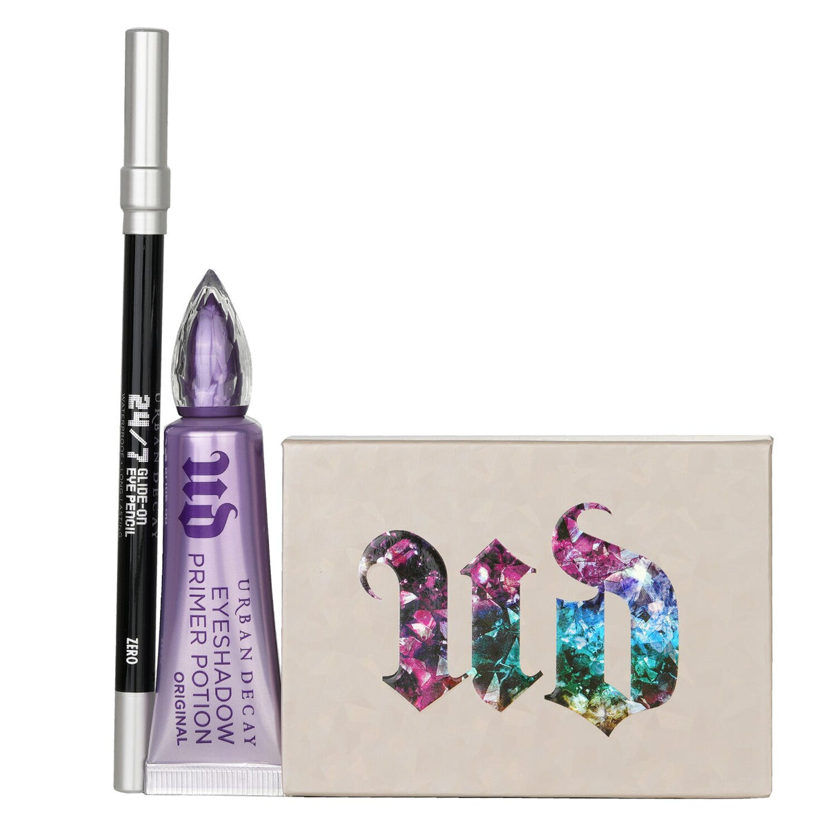 Urban Decay Stoned Vibes Major Gems Set featuring a mini palette, eyeliner, and primer for vibrant eye looks all day.