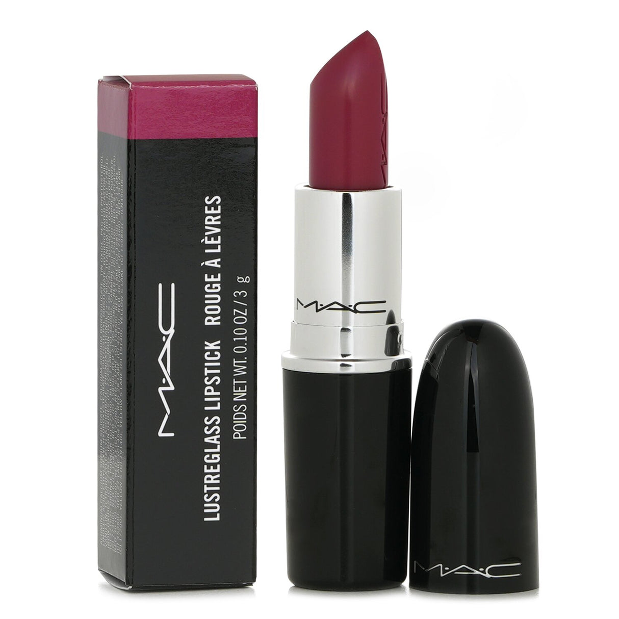 MAC - Lustreglass Lipstick - # 548 Beam There, Done That (Rosy Plum Pink)  - 3g/