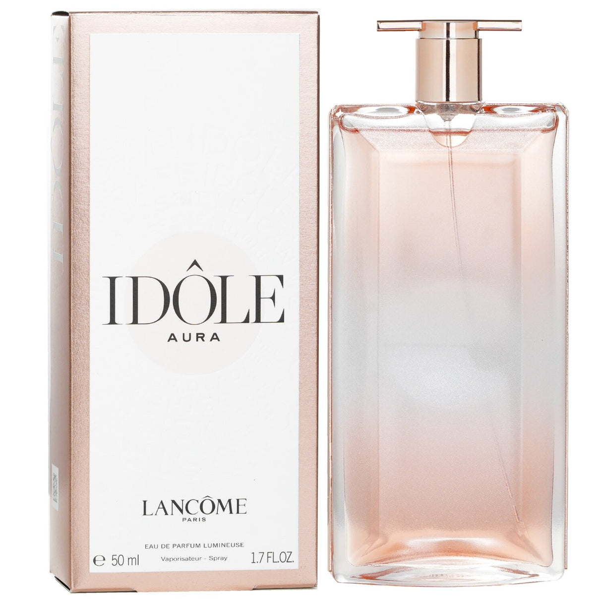 Lancôme Idole Aura Eau De Parfum Spray, 50ml, features floral marine notes of salt, rose, jasmine, vanilla, and musk.