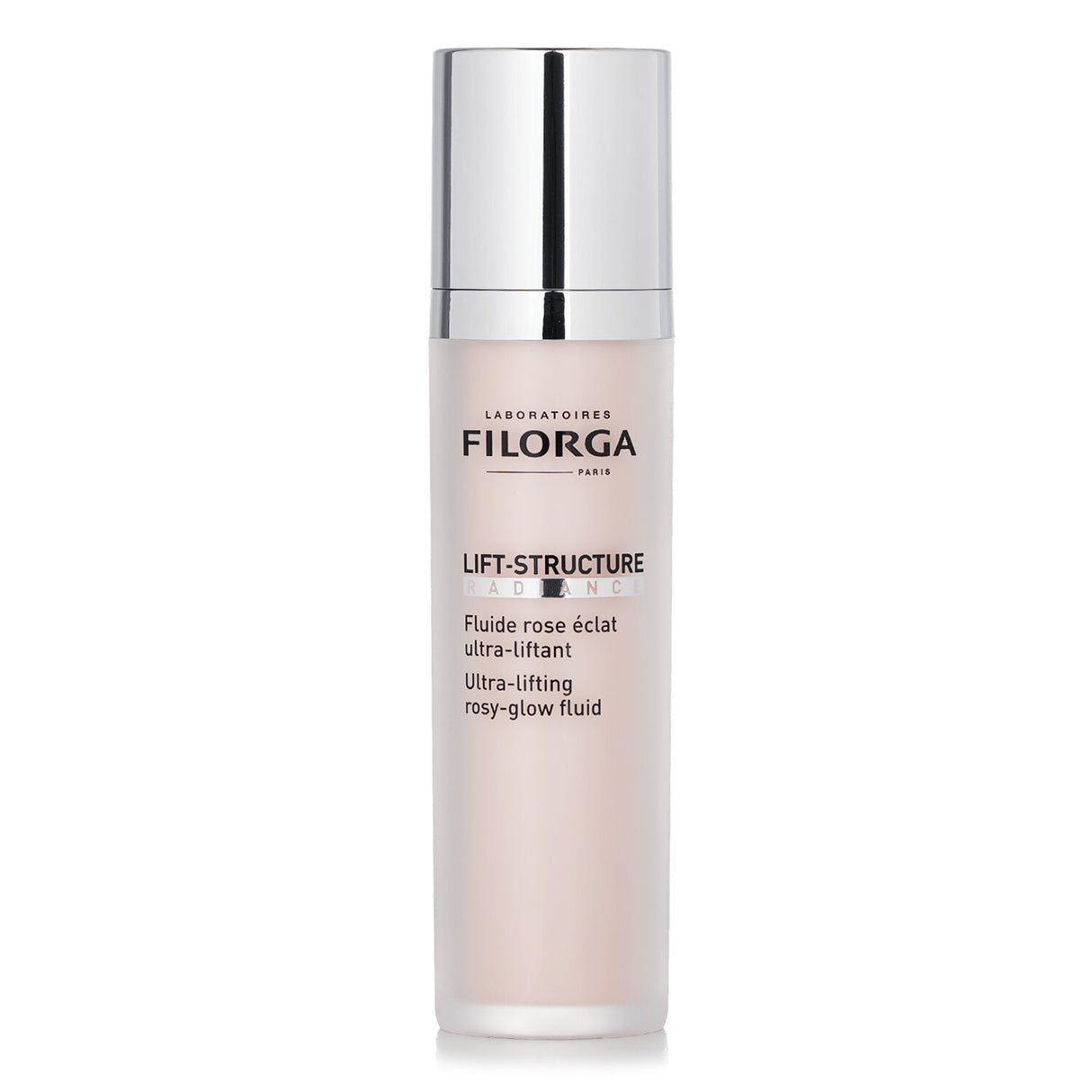 Filorga Lift-Structure Ultra-Lifting Rosy-Glow Fluid in a sleek 50ml bottle, offering lifting, plumping, and glowing benefits for youthful skin.