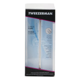 Tweezerman Cuticle Pushy: Dual-ended stainless steel tool for pushing cuticles and cleaning nails, featuring a textured grip.