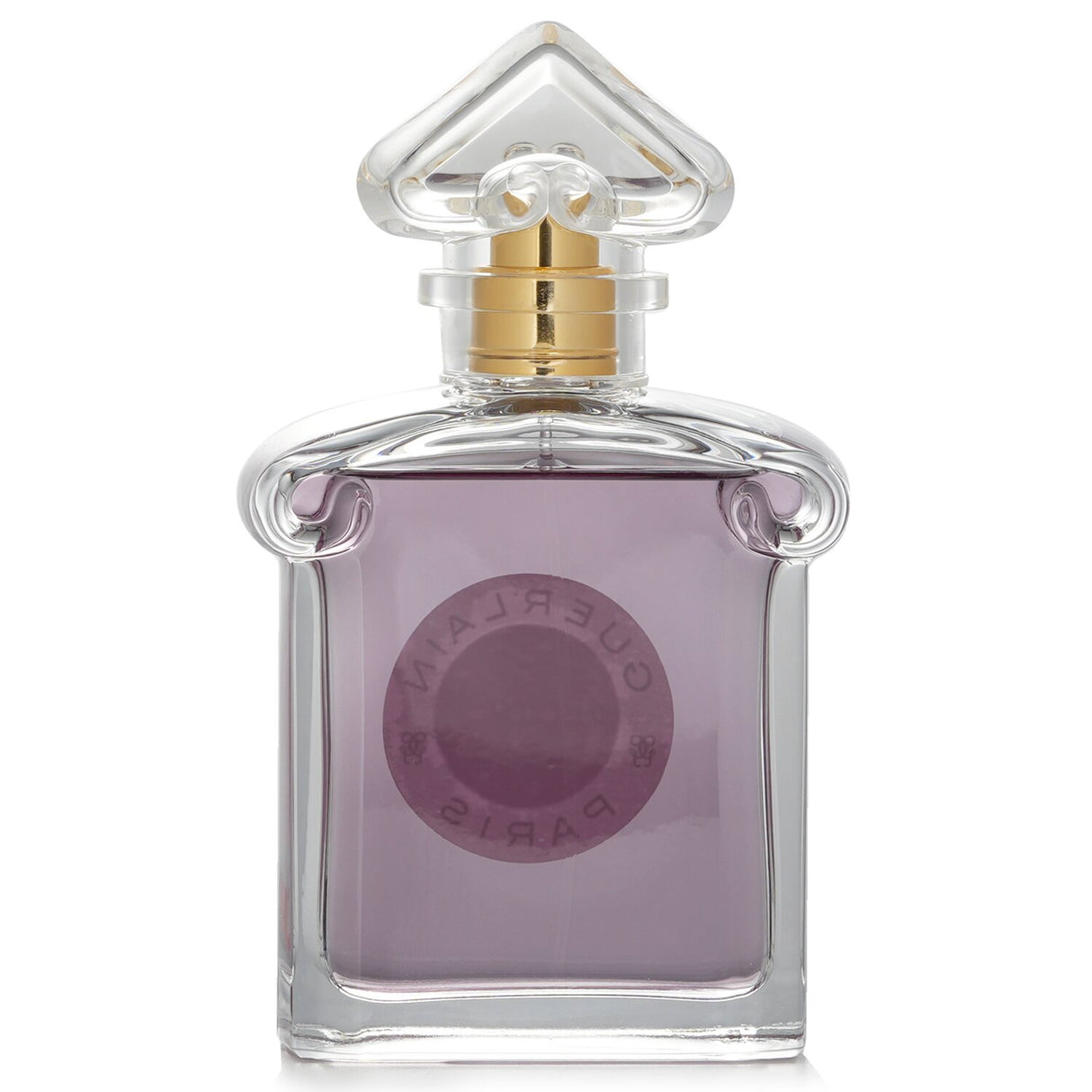 Guerlain Insolence Eau De Parfum in an elegant inverted heart bottle, showcasing a vibrant floral fruity scent for women.