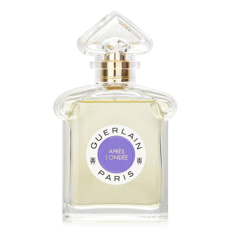 Guerlain Apres L'Ondee Eau De Toilette in a 75ml bottle features a floral fragrance with notes of orange blossom, violet, and vanilla.