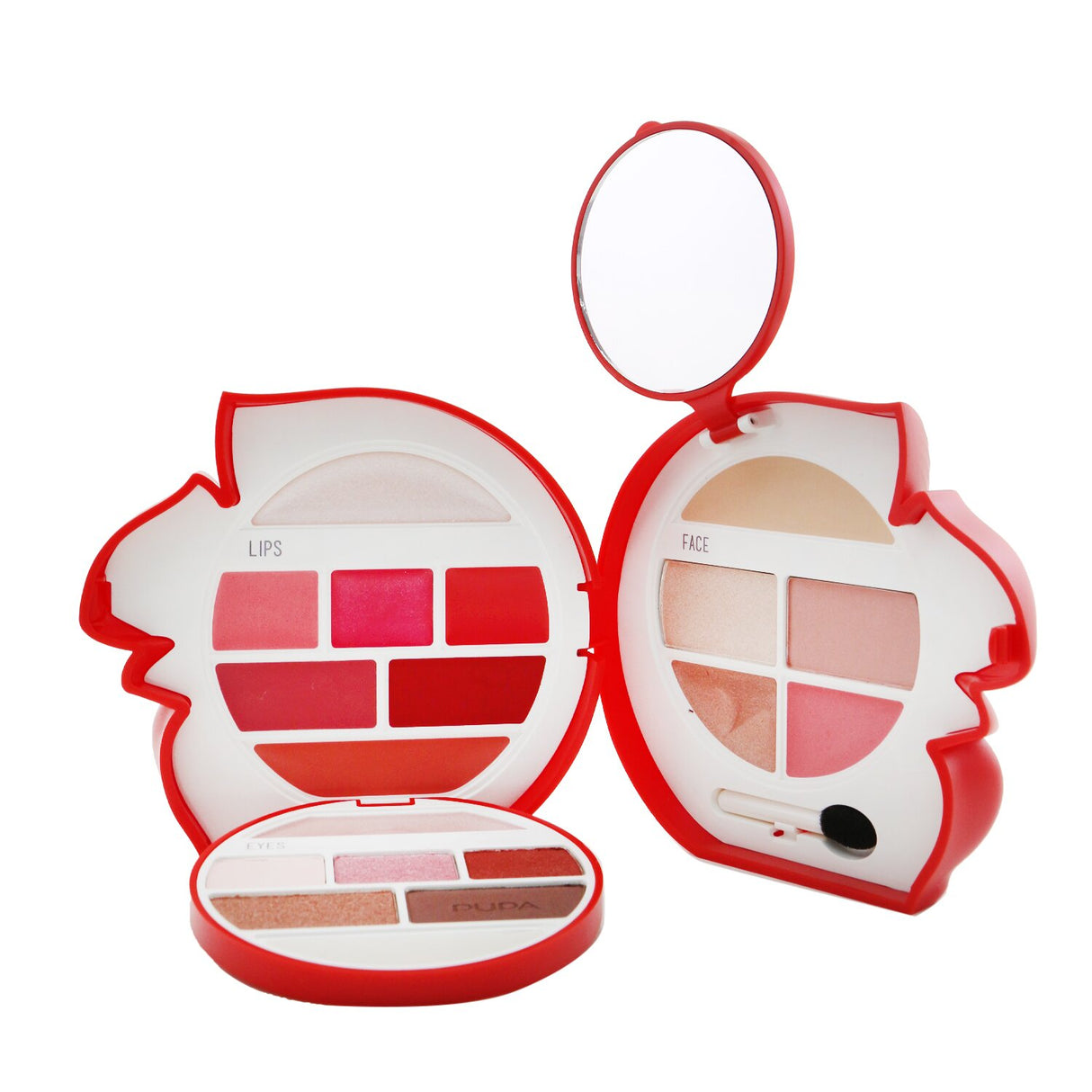 Pupa Squirrel 3 Kit with highlighters, concealer, blushes, eyeshadows, and lip creams for versatile makeup looks.