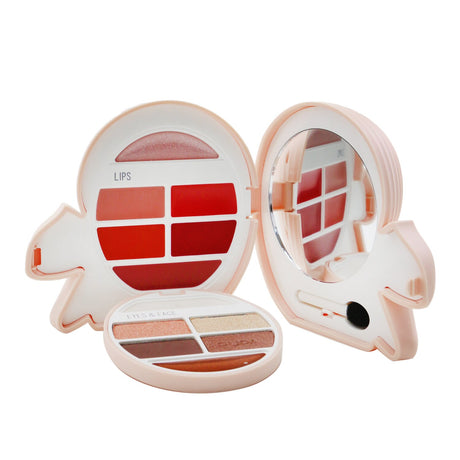 Pupa Squirrel 2 Kit features face highlighter, 5 eyeshadows, 5 lip creams, and gloss for versatile makeup looks.