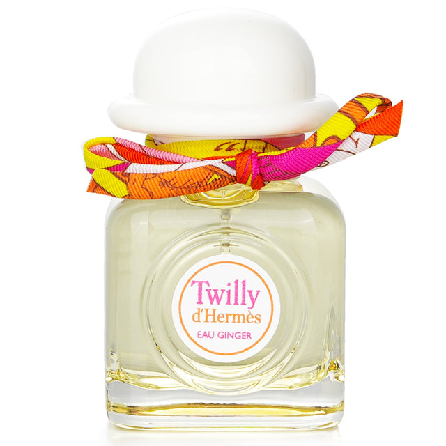 Elegant 50ml bottle of Hermes Twilly D'Hermes Eau Ginger, featuring floral woody notes of peony, ginger, and cedar, perfect for spring.