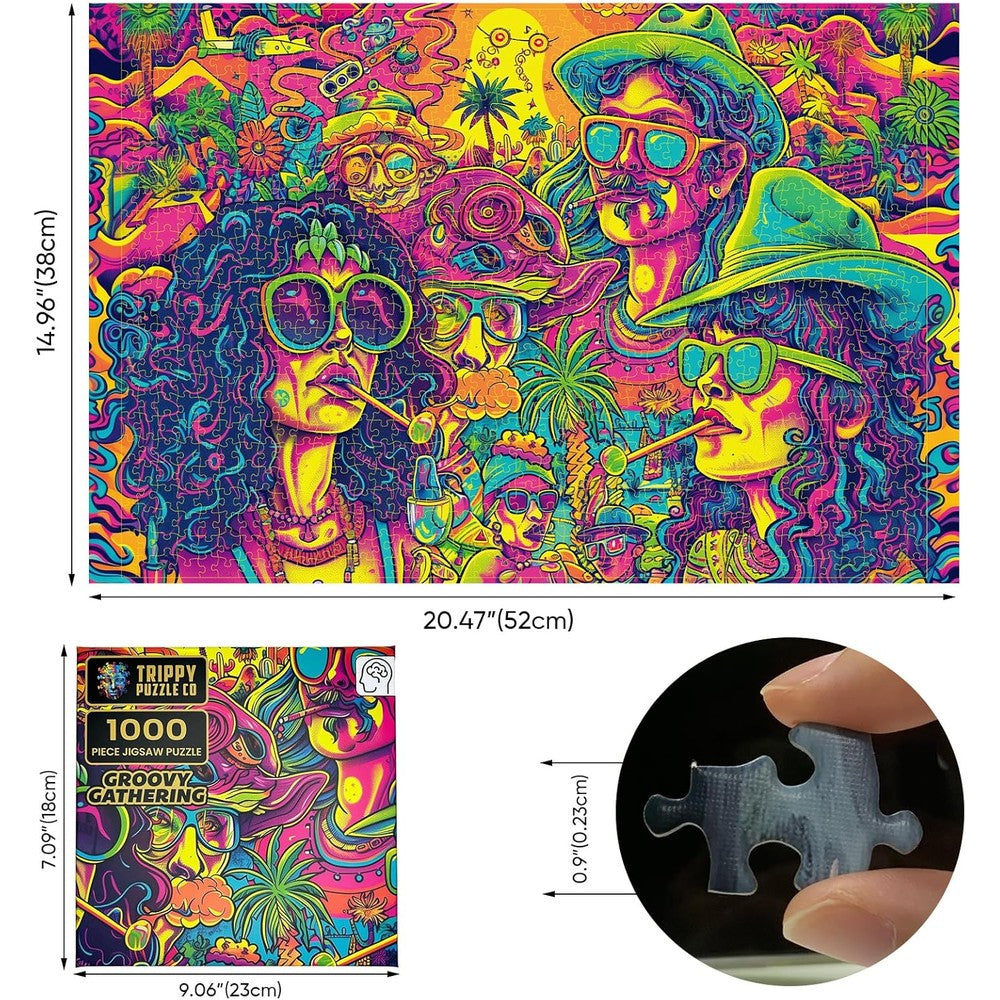 Puzzle - Trippy Puzzles - 1000 Piece Jigsaw Groovy Gathering