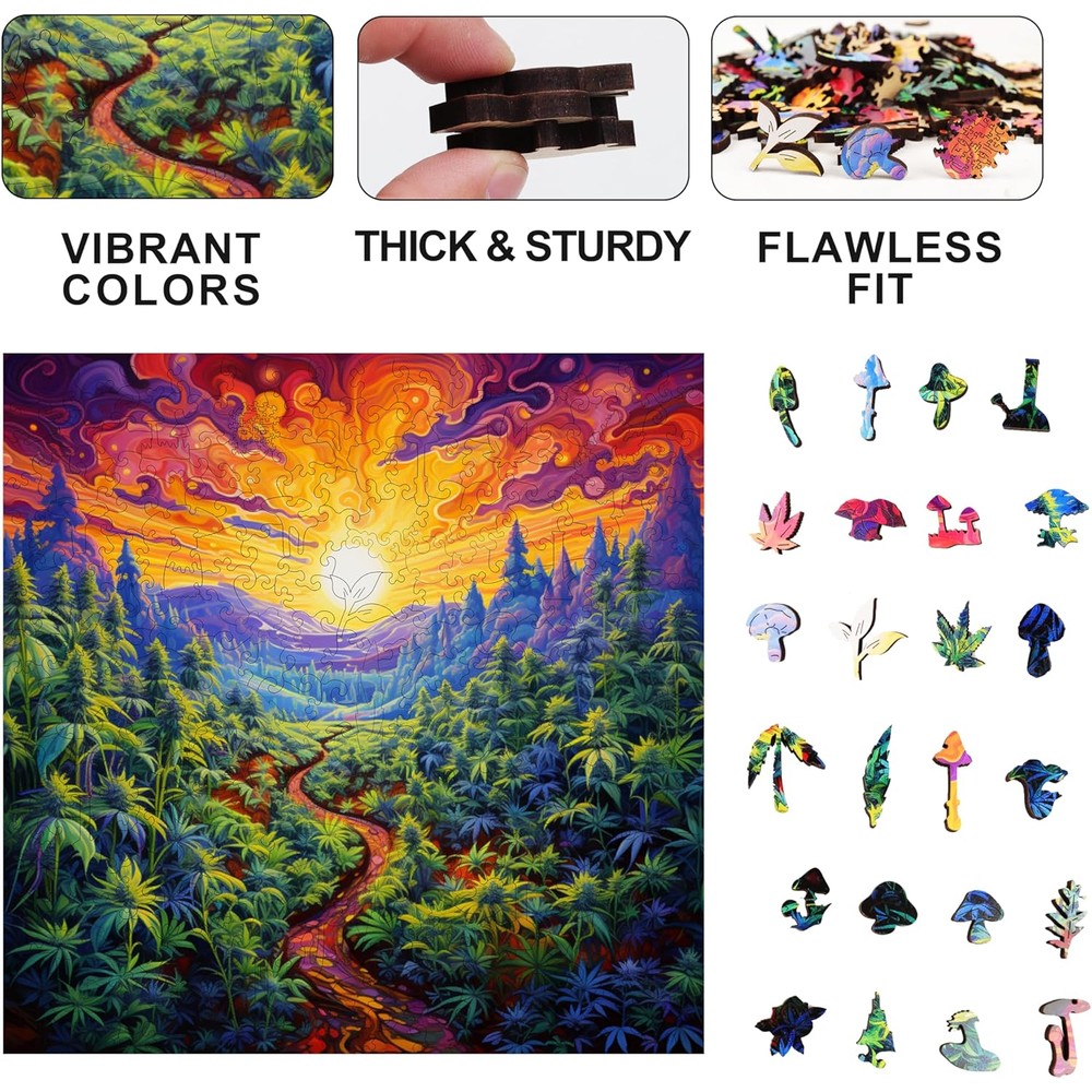 Trippy Puzzles - 300 Piece Wood Jigsaw Kaleidokush