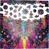 Trippy Puzzles - 300 Piece Wood Jigsaw Galactic Gear