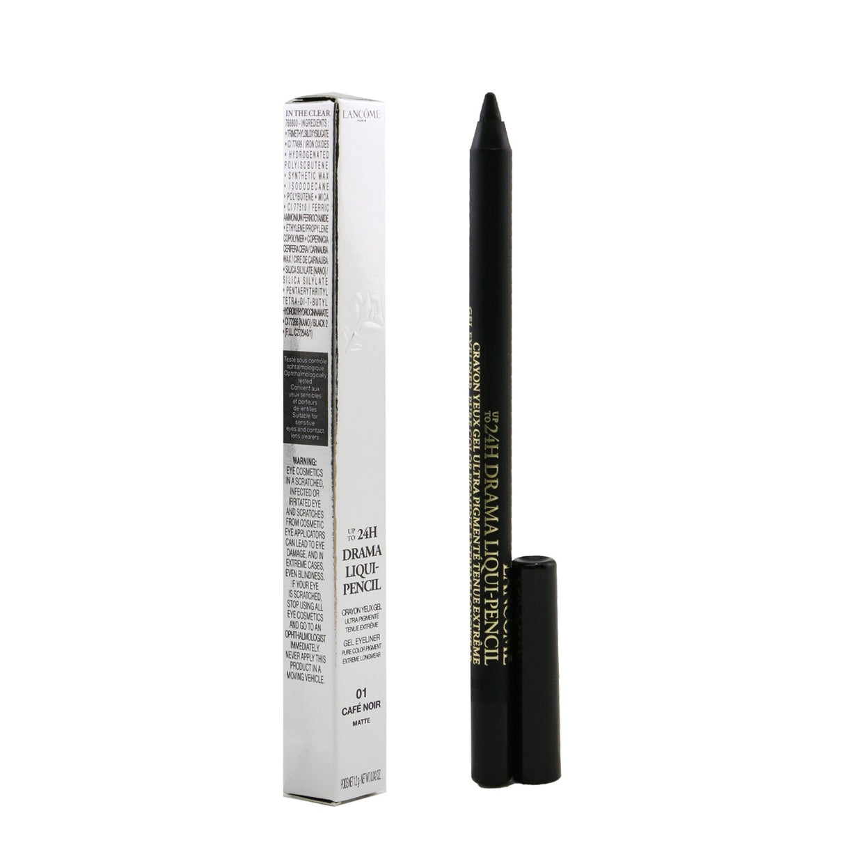 Lancôme Drama Liqui Pencil Waterproof Gel Eyeliner in Café Noir, a creamy, long-lasting, waterproof formula for bold eye looks.