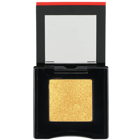 Shiseido POP PowderGel Eye Shadow #13 Kan-Kan Gold in a vibrant gold shade, offering versatile matte, shimmer, and sparkle finishes.